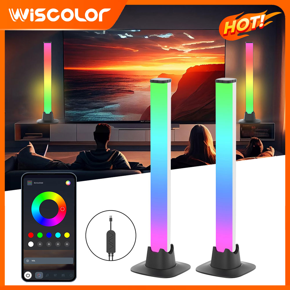 Desk Setup Led Strip - デスクトップ用 RGB LED ライトバー、Bluetooth対応、スマートアンビエントLEDストリップ、テーブルランプ、ナイトライト、テレビの背面照明、部屋の装飾用