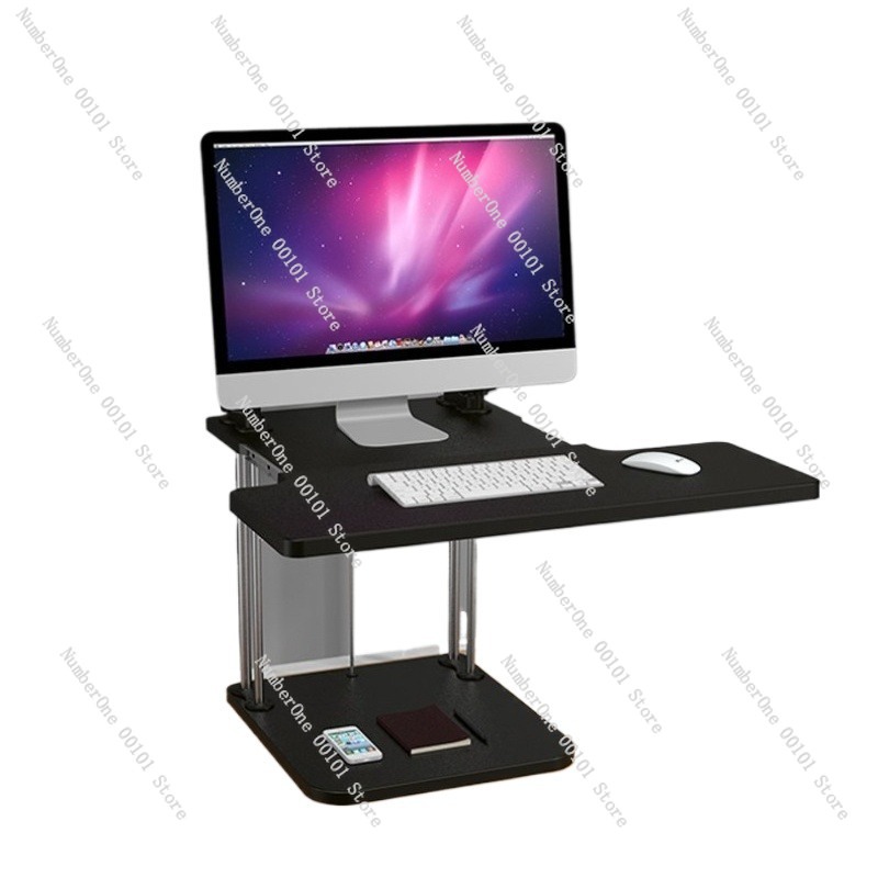 Desk Setup Monitor And Laptop - デスクトップワークステーション用の高さ調節可能なスタンディングデスクコンバーター、人間工学に基づいたオフィスセットアップのためのラップトップおよびモニターライザー