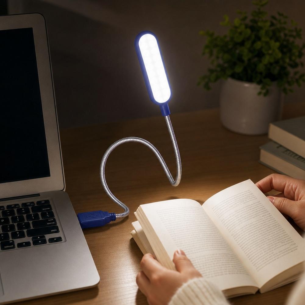 Desk Setup Laptop - USB接続のLEDブックライト。6個のLEDを搭載し、柔軟な角度で調整可能な読書灯。小型でUSB電源、夜間照明としても使用可能。ノートパソコンやモバイルバッテリーに接続して使用できる卓上ランプ。