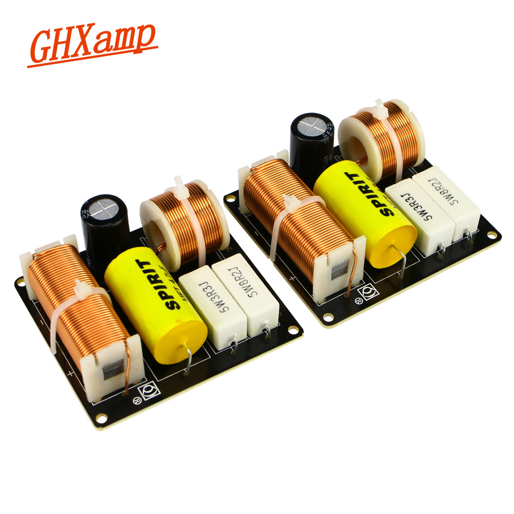 Desk Setup Speakers - GHXAMP 80W 2ウェイカースピーカークロスオーバー、オーディオデスクトップスピーカー用高音・低音周波数分周器、4-8Ω 3-5インチスピーカー用、2.8KHZ 2個セット