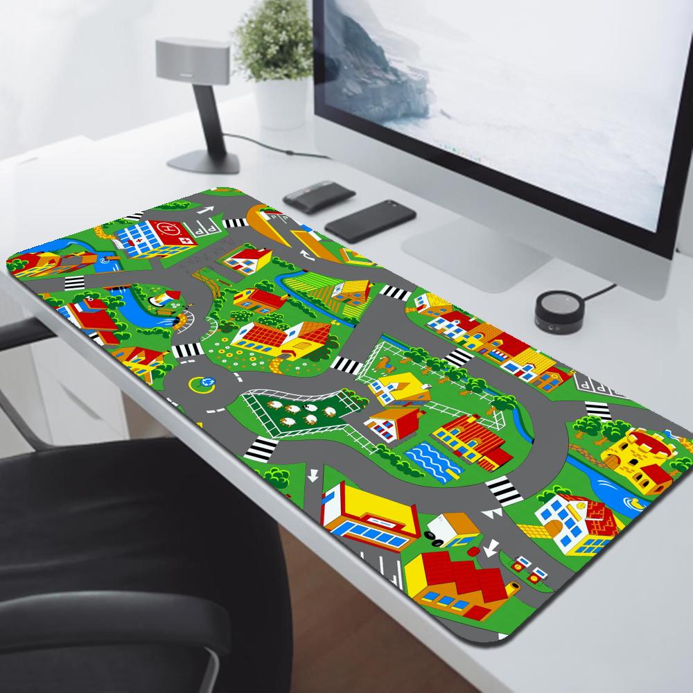 PCゲームセットアップアクセサリーシティロード漫画マウスパッ - Desk Setup Gear のレビューと価格