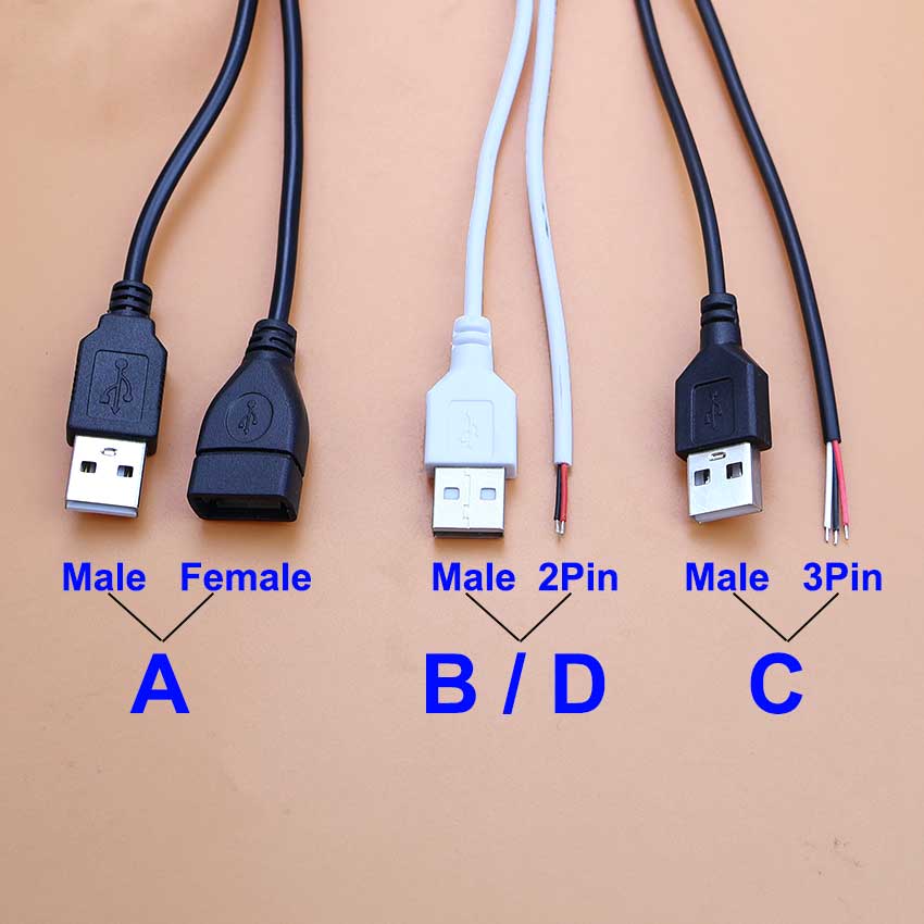 5Vスイッチ電源ワイヤーUSBオス-2/3芯接続延長ケーブル - Desk Setup Led Strip のレビューと価格