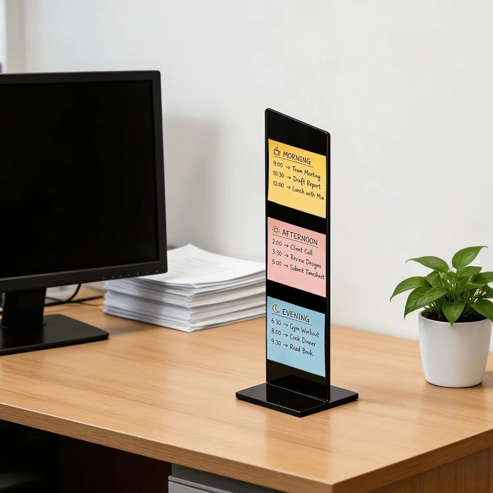 アクリルメモメッセージボード取り外し可能な透明付箋ホルダース - Sticky Memo Holder のレビューと価格