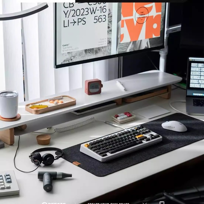 モダンなモニターライザースタンド人間工学に基づいたデスクシェ - Desk Setup Monitor And Laptop のレビューと価格