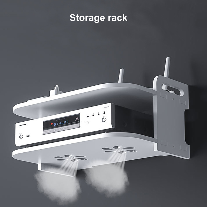 壁掛け式ルーターケーブルオーガナイザーシェルフ、通気性のある - Desk Setup Room のレビューと価格