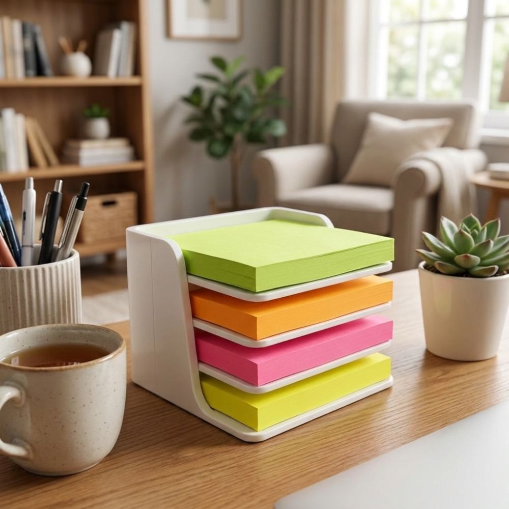 積み重ね可能な付箋ホルダー、層分けされた安定したベース、メモ - Sticky Memo Holder のレビューと価格