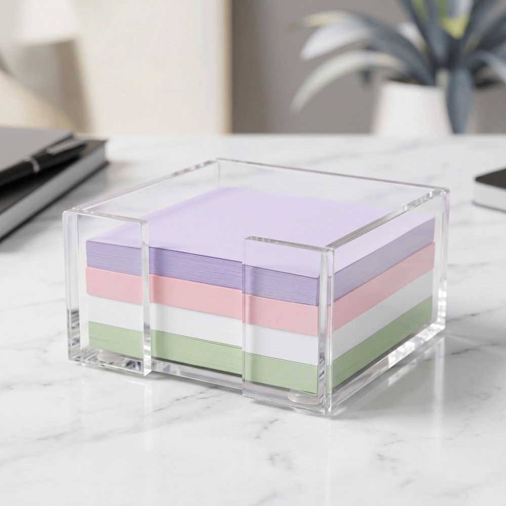 透明付箋ホルダー多機能クリスタルクリアメモ帳ホルダーデスク整 - Sticky Memo Holder のレビューと価格