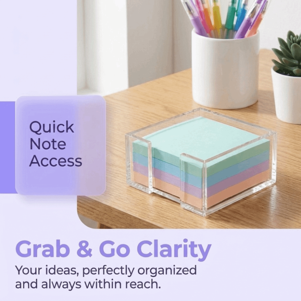 透明付箋ホルダー多機能クリスタルクリアメモ帳ホルダーデスク整 - Sticky Memo Holder のレビューと価格