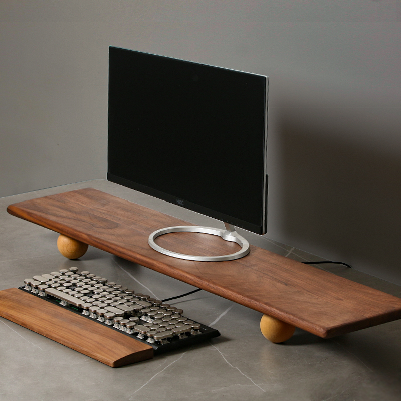 無垢材モニターライザー ノートパソコン昇降スタンド デスクト - Desk Setup Monitor And Laptop のレビューと価格
