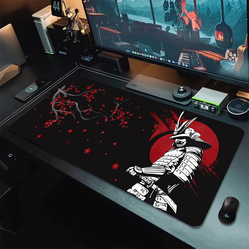 大型日本のさくらサムライマウスパッド、デスクアクセサリー、オ - Desk Setup Gear のレビューと価格