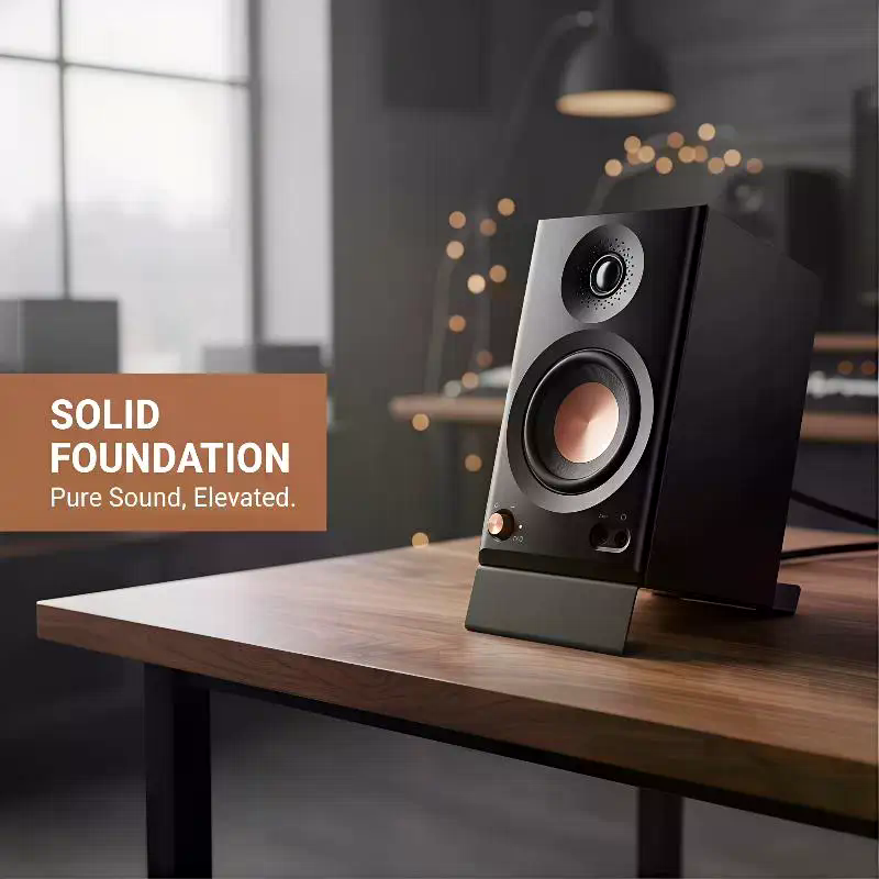 MR5BTヘビーデューティーメタルデスクトップスピーカースタ - Desk Setup Speakers のレビューと価格