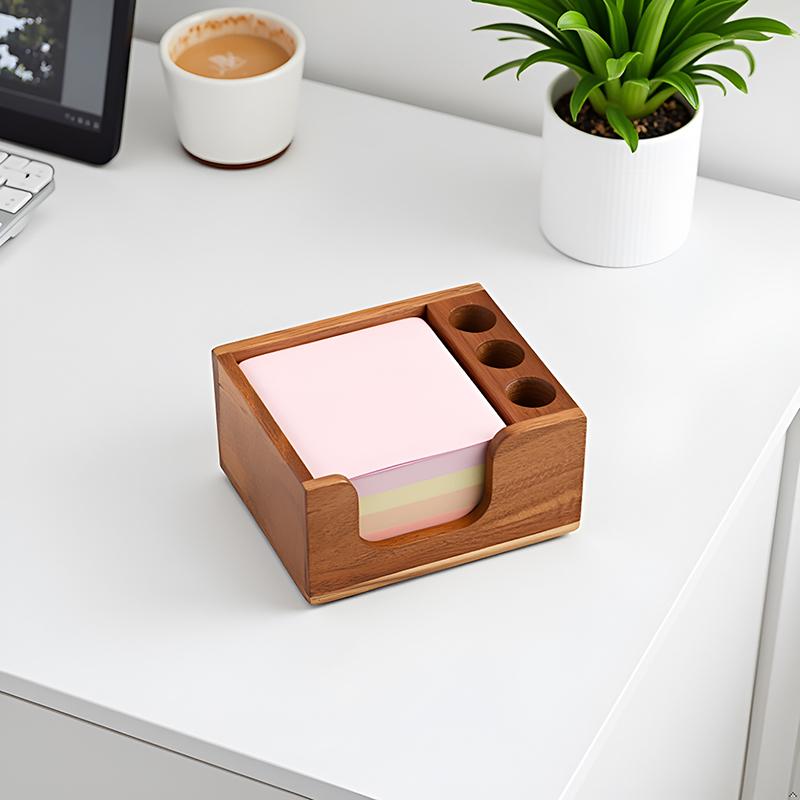 木製デスクオーガナイザー、ペンホルダー3個、付箋ホルダー、鉛 - Sticky Memo Holder のレビューと価格