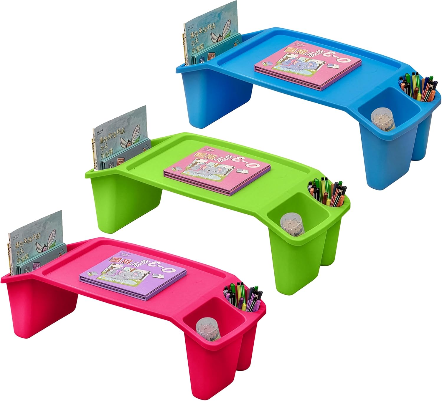 3個セットのポータブルラップデスク、クレヨン、マーカー、画材 - Desk Setup Art のレビューと価格