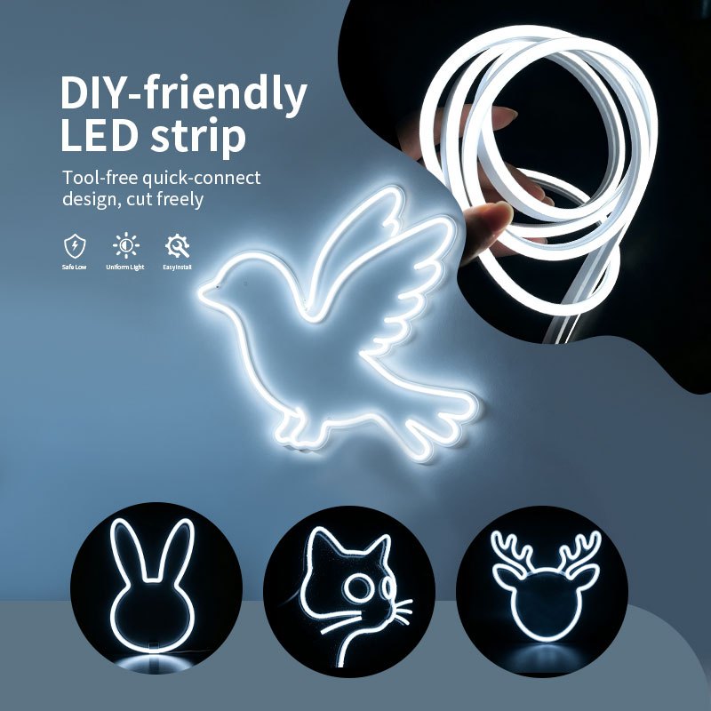 USB接続で操作できる、柔軟性のあるネオンライトストリップ。 - Desk Setup Led Strip のレビューと価格