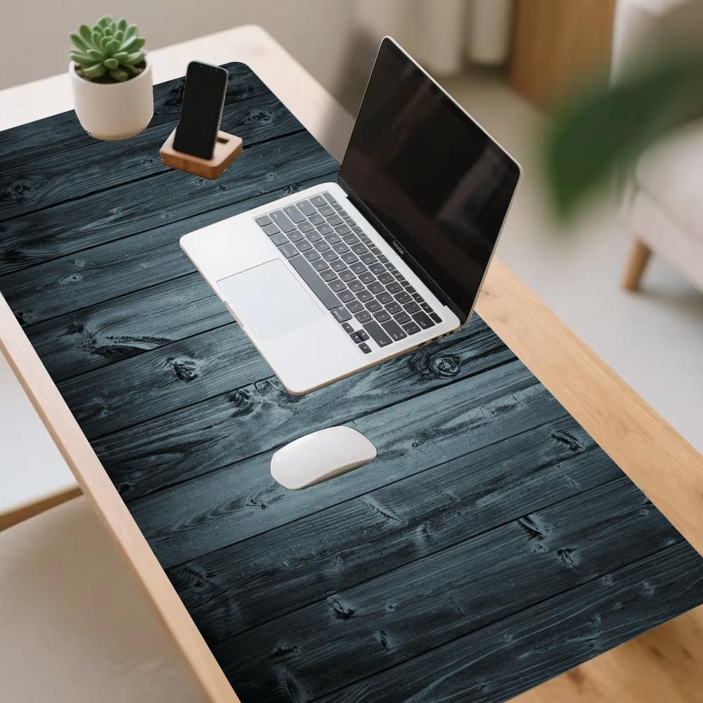 黒い木製マウスパッド デスクアクセサリー デスクマット ゲー - Desk Setup Black And Wood のレビューと価格