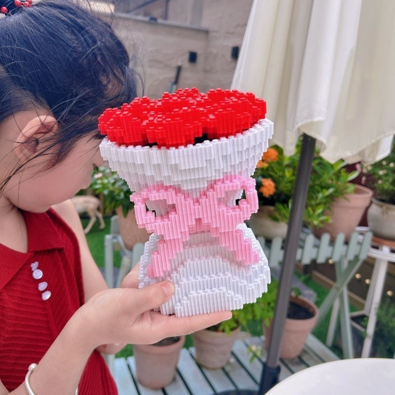 レッドローズバンドルビルディングブロック永遠の花アセンブリビ - Desk Setup Gear のレビューと価格