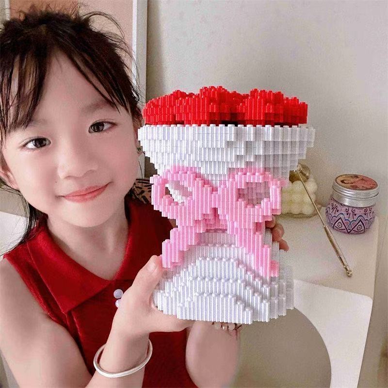 レッドローズバンドルビルディングブロック永遠の花アセンブリビ - Desk Setup Gear のレビューと価格