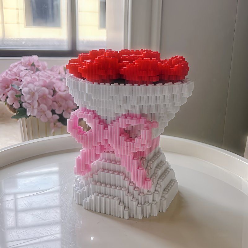レッドローズバンドルビルディングブロック永遠の花アセンブリビ - Desk Setup Gear のレビューと価格