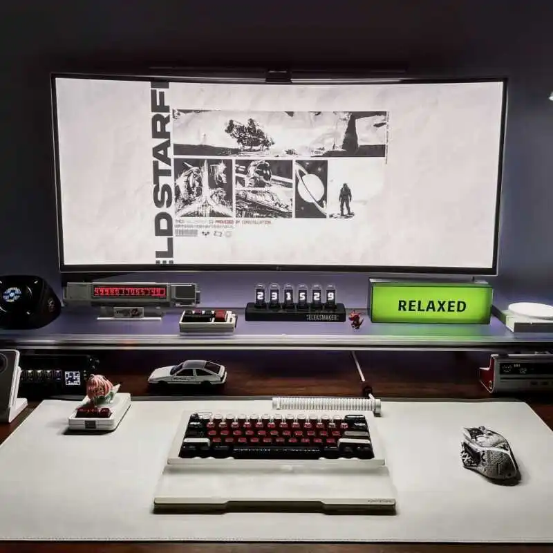 アルミニウムモニタースタンドアクリルデスクトップライザーラッ - Desk Setup Monitor And Laptop のレビューと価格