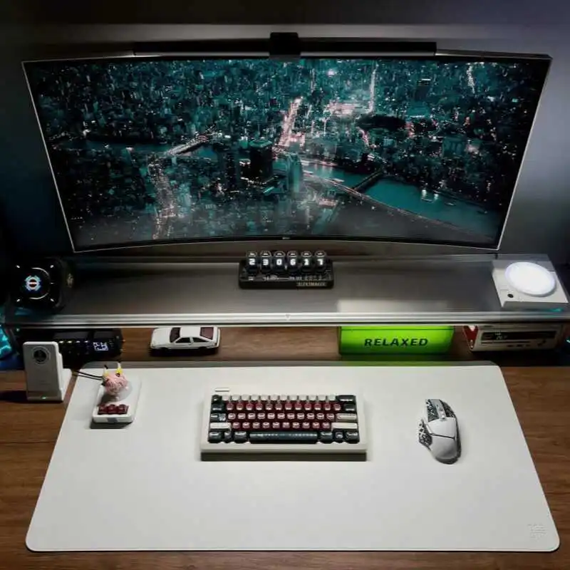 アルミニウムモニタースタンドアクリルデスクトップライザーラッ - Desk Setup Monitor And Laptop のレビューと価格