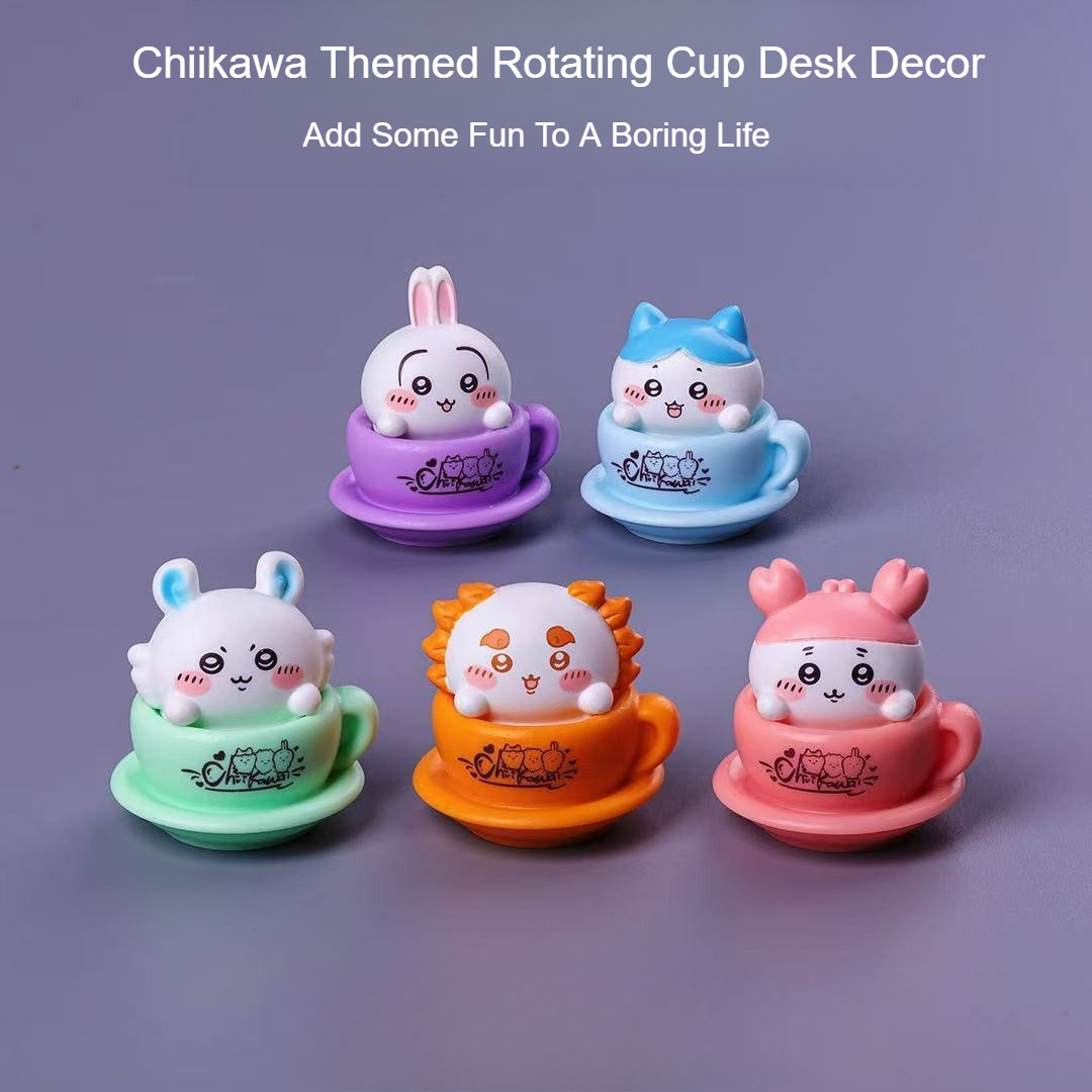 ちいかわ回転カップフィギュア かわいいアニメミニデスクデコレ - Desk Setup Room のレビューと価格