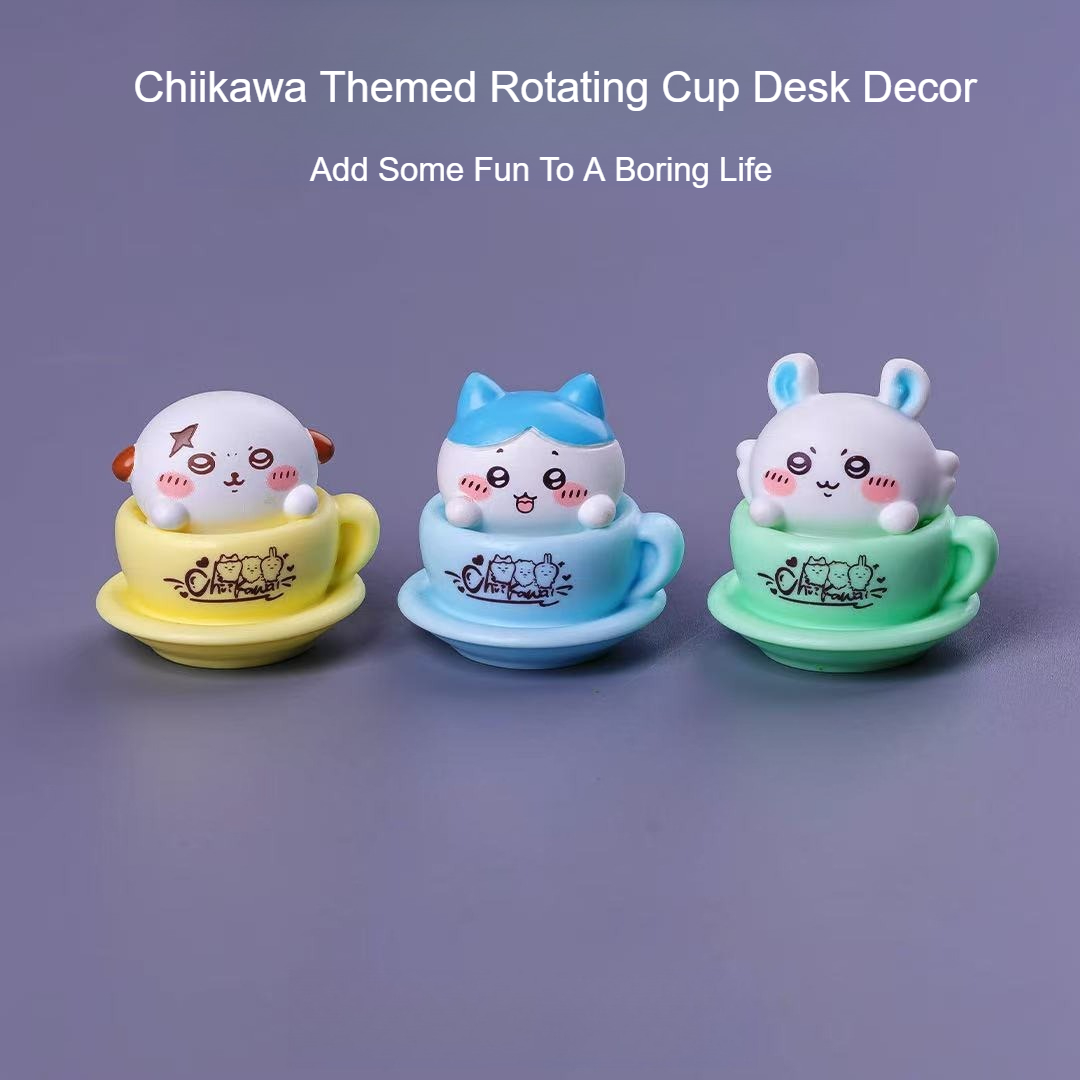 ちいかわ回転カップフィギュア かわいいアニメミニデスクデコレ - Desk Setup Room のレビューと価格