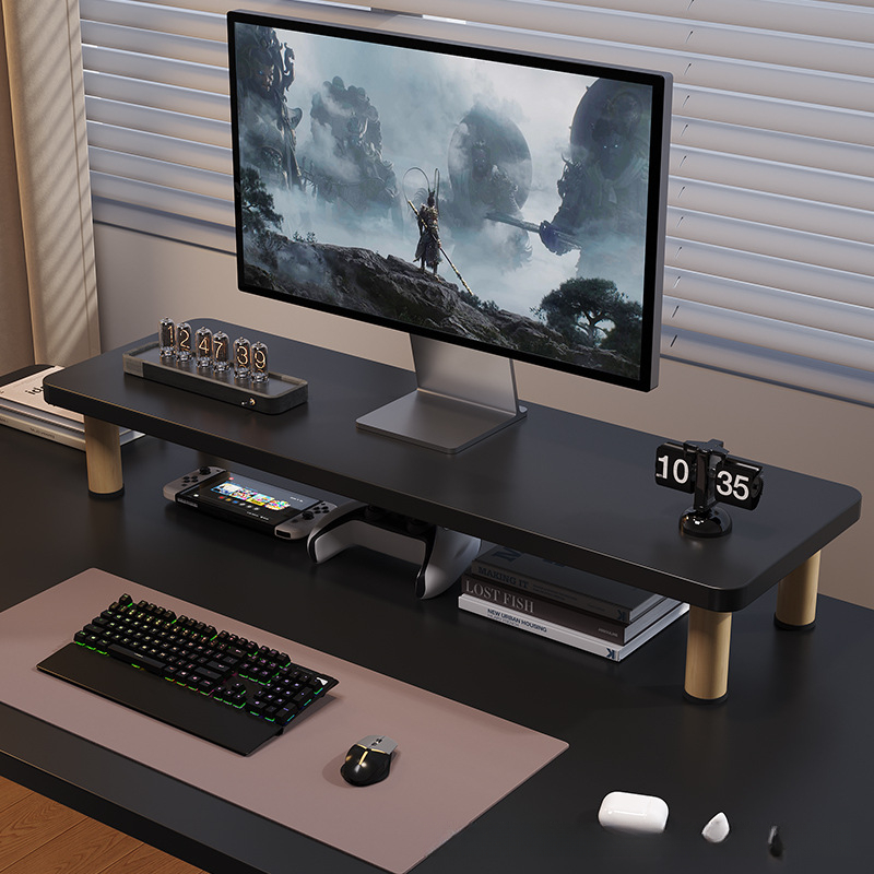 木製モニター台、デスクトップパソコン用ディスプレイ台、オフィ - Desk Setup Monitor And Laptop のレビューと価格